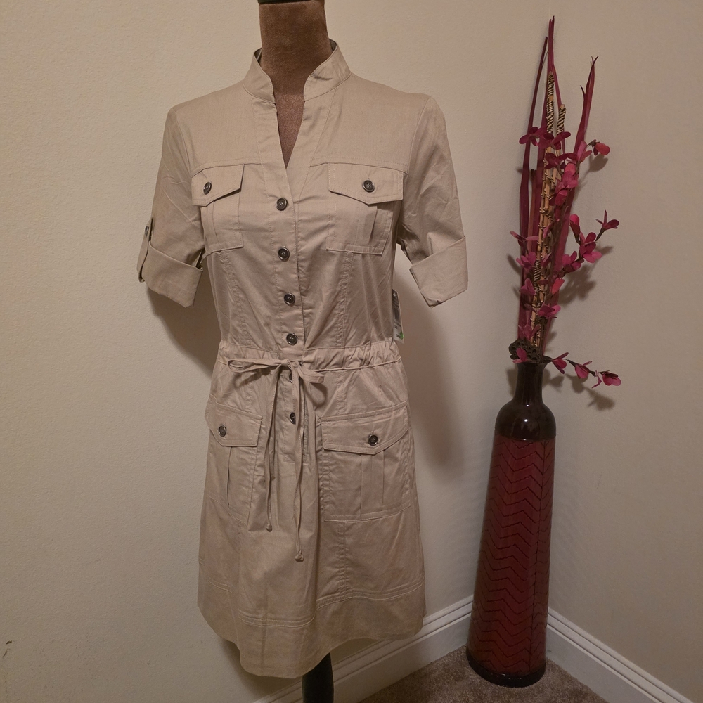 BeBop Khaki Utility Jacket Dress